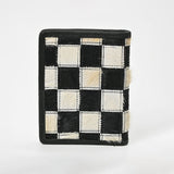 American Darling Genuine Cowhide Leather Wallet for Men – Black & White Patchwork Hair-On Bifold Wallet