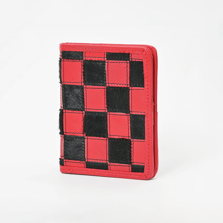American Darling Genuine Cowhide Leather Wallet for Men - Black and White Patchwork Hair-On Bifold Wallet - Uhorse