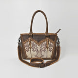 American Darling Western Leather Tote Bag w/ Embroidered Floral Panel