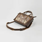 American Darling Western Leather Tote Bag w/ Embroidered Floral Panel
