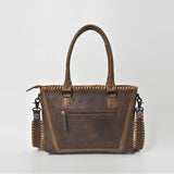 American Darling Western Leather Tote Bag w/ Embroidered Floral Panel