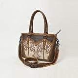 American Darling Western Leather Tote Bag w/ Embroidered Floral Panel