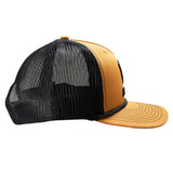 ARIAT Men’s Tan 5-Panel Snapback Cap – 3D Embroidered Logo & Shield, Mesh Back