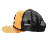 ARIAT Men’s Tan 5-Panel Snapback Cap – 3D Embroidered Logo & Shield, Mesh Back
