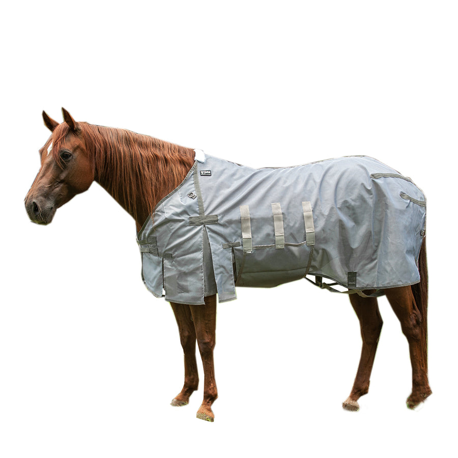 Gray synthetic horse turnout blanket with straps - Uhorse