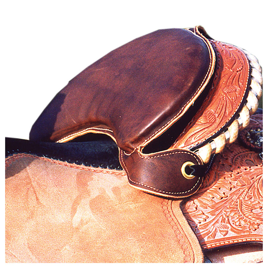 Brown leather western saddle with tooled details - Uhorse