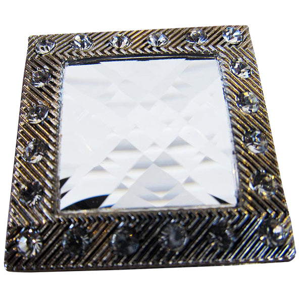 Screw Back Concho 1.5 In Silver Crystals Square Bling Saddle - Uhorse