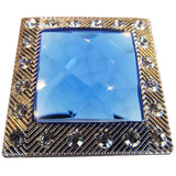 32 Blue Crystal Rhinestone Bling Square Conchos Saddle Headstall Tack - Uhorse