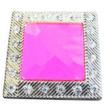 Set Of 2 W. Screw Back Concho Light Fuschia Square Crystals Bling – by Hilason – Cowboy and equestrian accessories