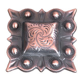 HILASON Screw Back Concho Square Copper Engraved Saddle Horse ‎Copper Finish Color | Bridle Conchos | Slotted Conchos