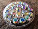 Crystal Rhinestone Bling Berry Concho Glittering Ab Stone Nickle Finish