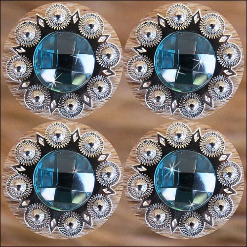 HILASON Western Screw Back Concho Turquoise Berry Bling Cowgirl Clear Color | Belt Slotted Conchos