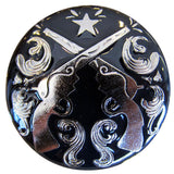HILASON Screw Back Concho Cross Guns Silver Round Saddle Horse Black Color | Western Concho Belt | Slotted Conchos