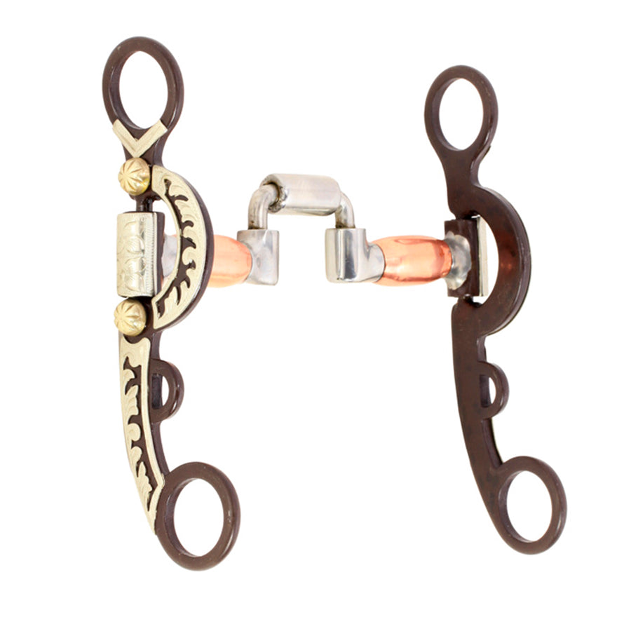 Bit with brown leather and metal cheeks - Uhorse