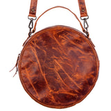 American Darling Canteen Bag Handcrafted from Hand Tooled Floral Leather and Full Grain Leather with YKK Zipper