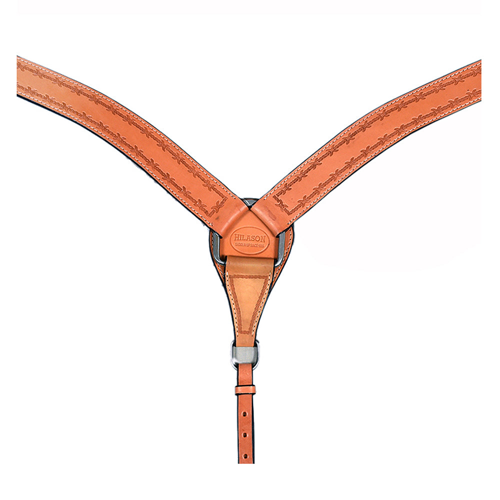 HILASON Western Horse Headstall Breast Collar Set Genuine American Leather Barb Wire Tan | Headstall For Horses Western | Headstall | Horse Headstall | Headstall For Horses | Headstall Set