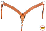 HILASON Western Horse Headstall Breast Collar Set Genuine American Leather Basket Weave Tan | Headstall For Horses Western | Headstall | Horse Headstall | Headstall For Horses | Headstall Set