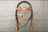 Western Horse Headstall Tack Bridle American Leather Light Oil Hilason