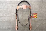 Western Horse Headstall Tack Bridle American Leather Tan Hilason