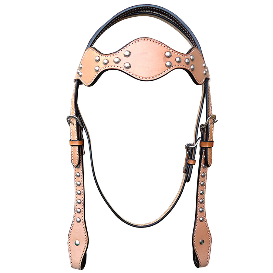 W. H. Headstall Tk. Bridle American Leather Tan Hilason by Hilason – Cowboy and equestrian accessories