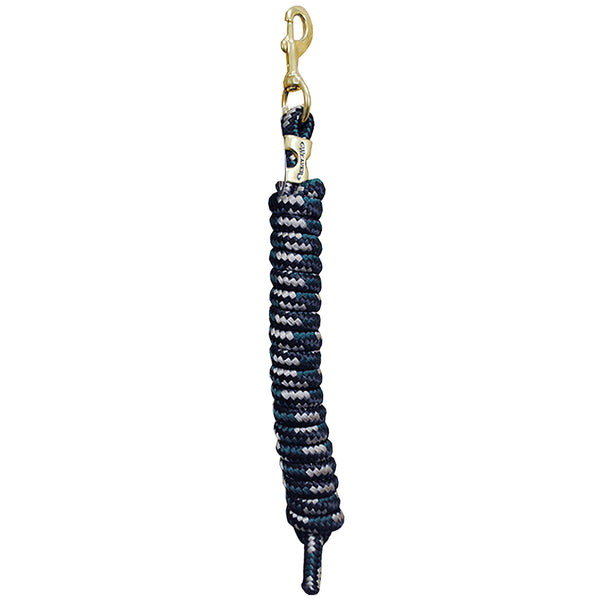 Black Hunter Green Tan Tack Horse Poly Lead Rope with Solid Brass 225 Snap - Uhorse