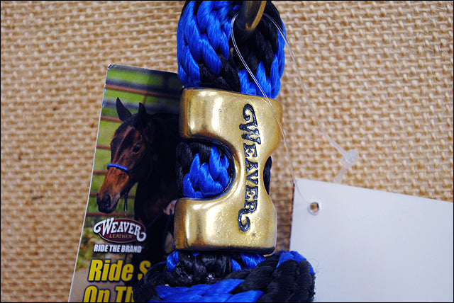 Blue Black Weaver Tack Horse Poly Lead Rope W/ Solid Brass 225 Snap