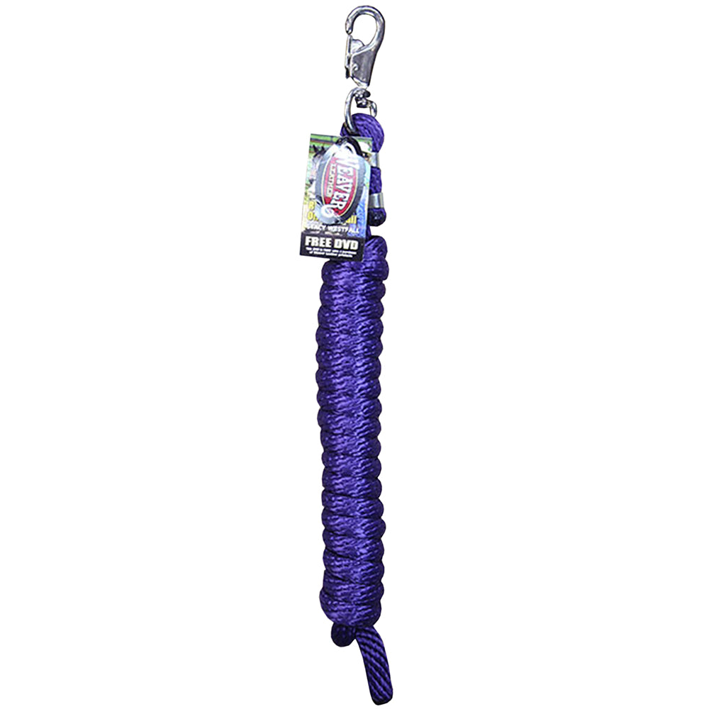 Purple Poly Lead Rope With Nickel Plated Bull Snap Weaver Leather