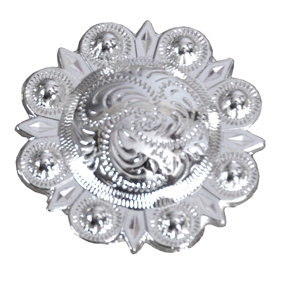 8 piece Western Screw Back Concho Silver Engraved Round Saddle Horse 1.25 - Uhorse