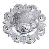 4 piece Western Screw Back Concho Silver Engraved Round Saddle Horse 1.25 - Uhorse