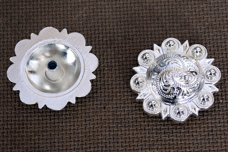 HILASON Set of 16 Western Berry Conchos Glass Rhinestones Bling Cowgirl‎ Rose & Sapphire Color | Slotted
