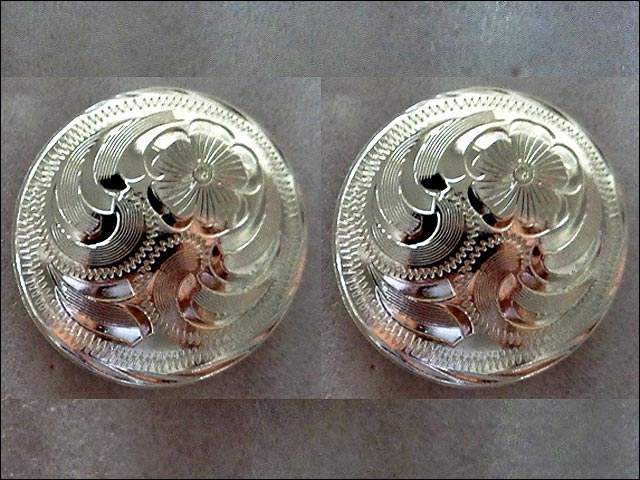 HILASON Screw Back Concho 1.5 Inch Silver Floral Round Bling Saddle Silve Color | Bridle Conchos Slotted