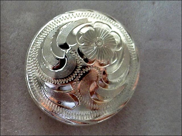 HILASON Screw Back Concho 1.5 Inch Silver Floral Round Bling Saddle Silve Color | Bridle Conchos Slotted