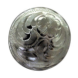 Set Of 32 Screw Back Concho 1.5 In Silver Floral Round Bling Saddle - Uhorse
