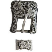 HILASON Western Screw Back Concho Antique Silver Buckle Set - 1.5 Inch | Belt Slotted Conchos