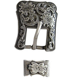 Set Of 16 Western Screw Back Concho Piece Silver Buckle Set - 1.5 In - Uhorse