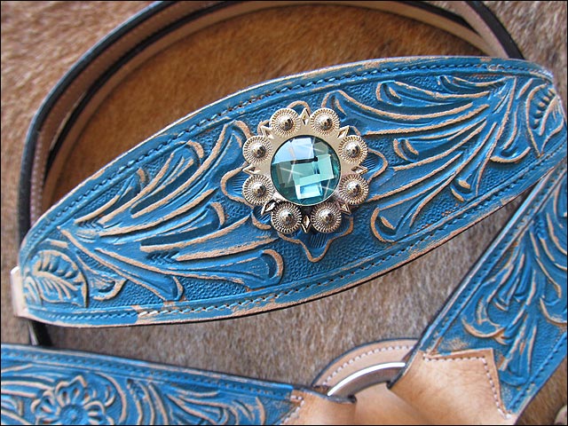 HILASON American Leather Hand Painted Horse Headstall Breast Collar | Tack Set for Horses