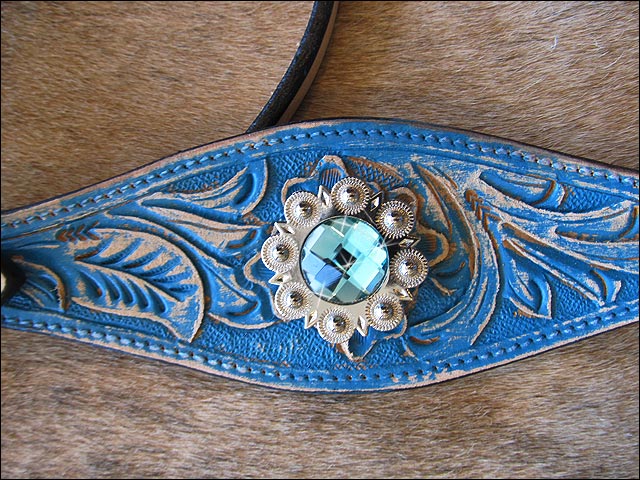 Hilason American Leather Hand Painted Horse Headstall Breast Collar