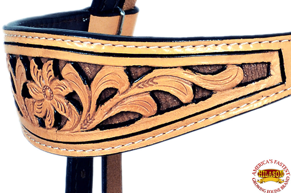 Western Horse Headstall Tack Bridle American Leather Natural Hilason