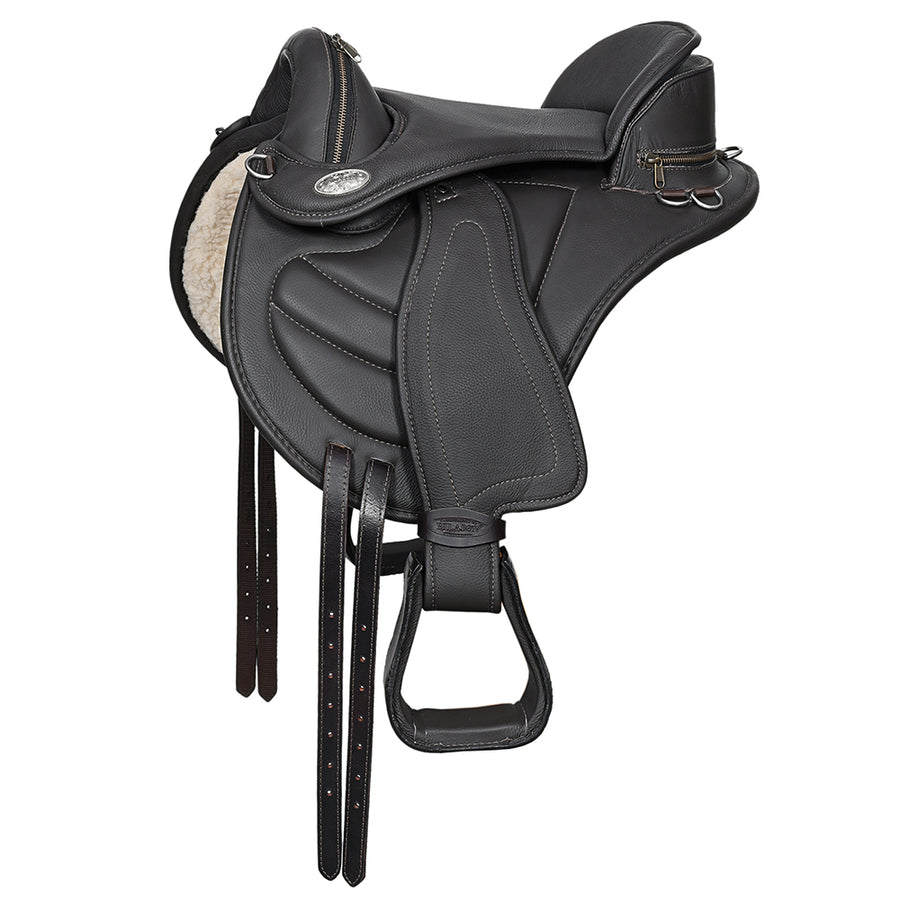 15 In Horse English Treeless Saddle Hilason Endurance Trail Leather - Uhorse
