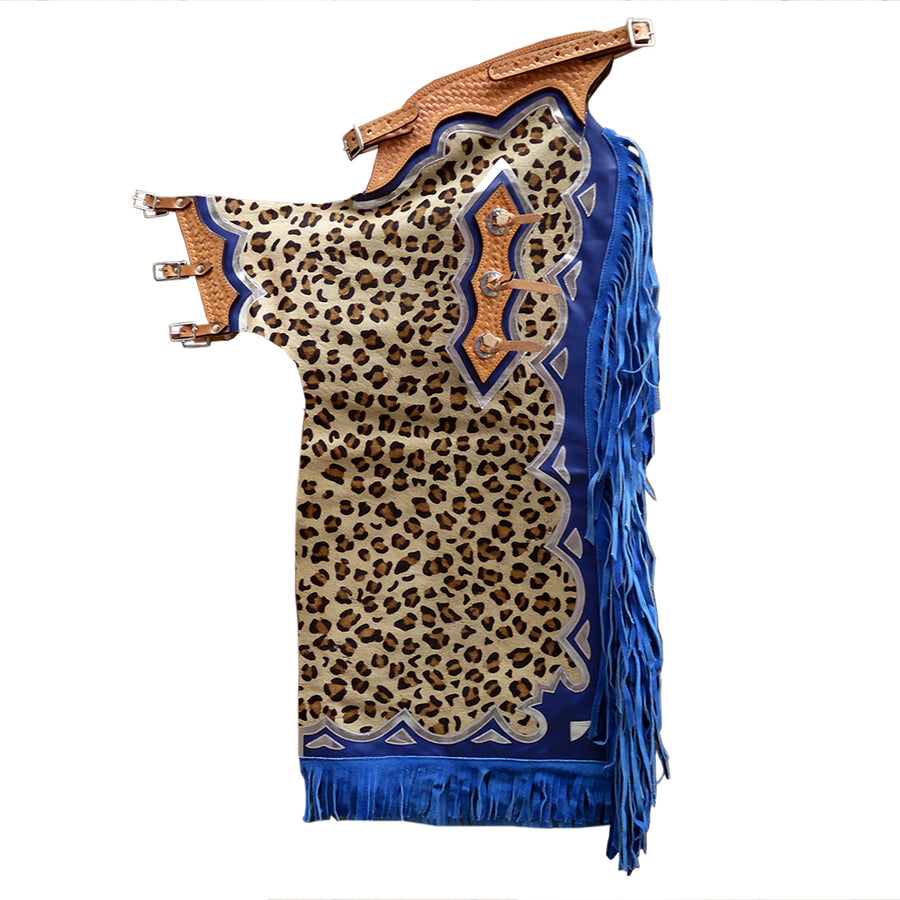 Hilason Leopard Print Cowhide Hair On Leather Pro Rodeo W. Chaps – by Hilason – Cowboy and equestrian accessories