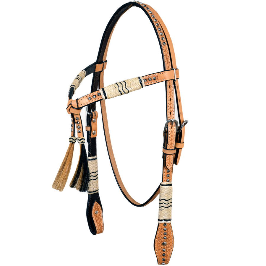 Hilason Western Horse Headstall Breast Collar Tack American Leather Light Oil