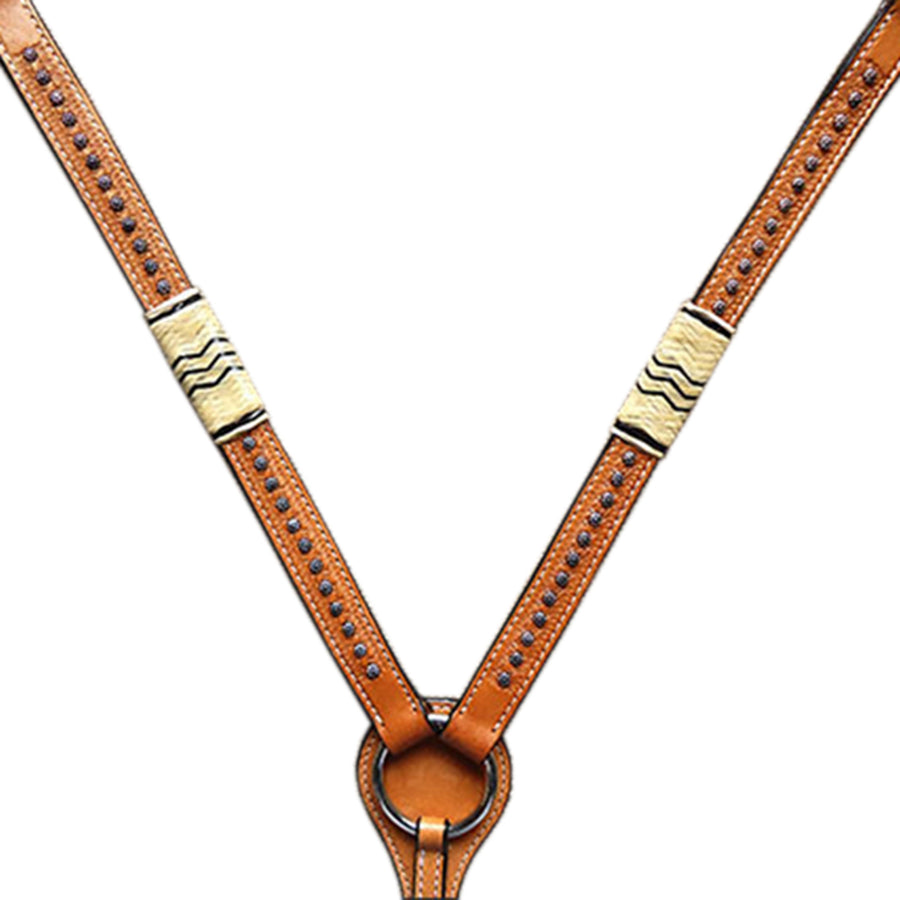 Western Horse Breast Collar Tack American Leather Light Oil Hilason