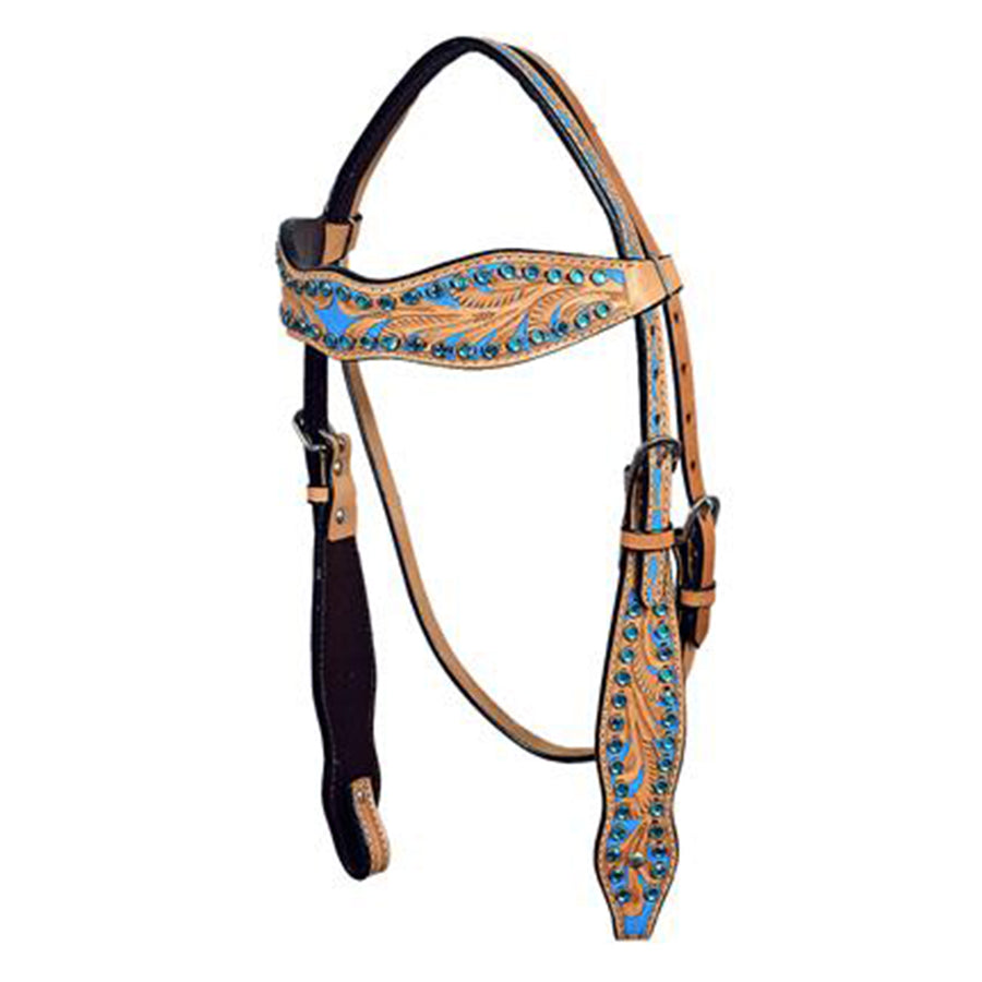 Western Horse Headstall Tack Bridle American Leather Hand Paint Hilason - Uhorse