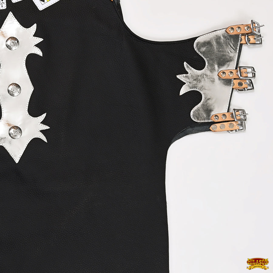 HILASON Bull Riding Genuine Leather Rodeo Western Chaps | for Men and Women Unisex