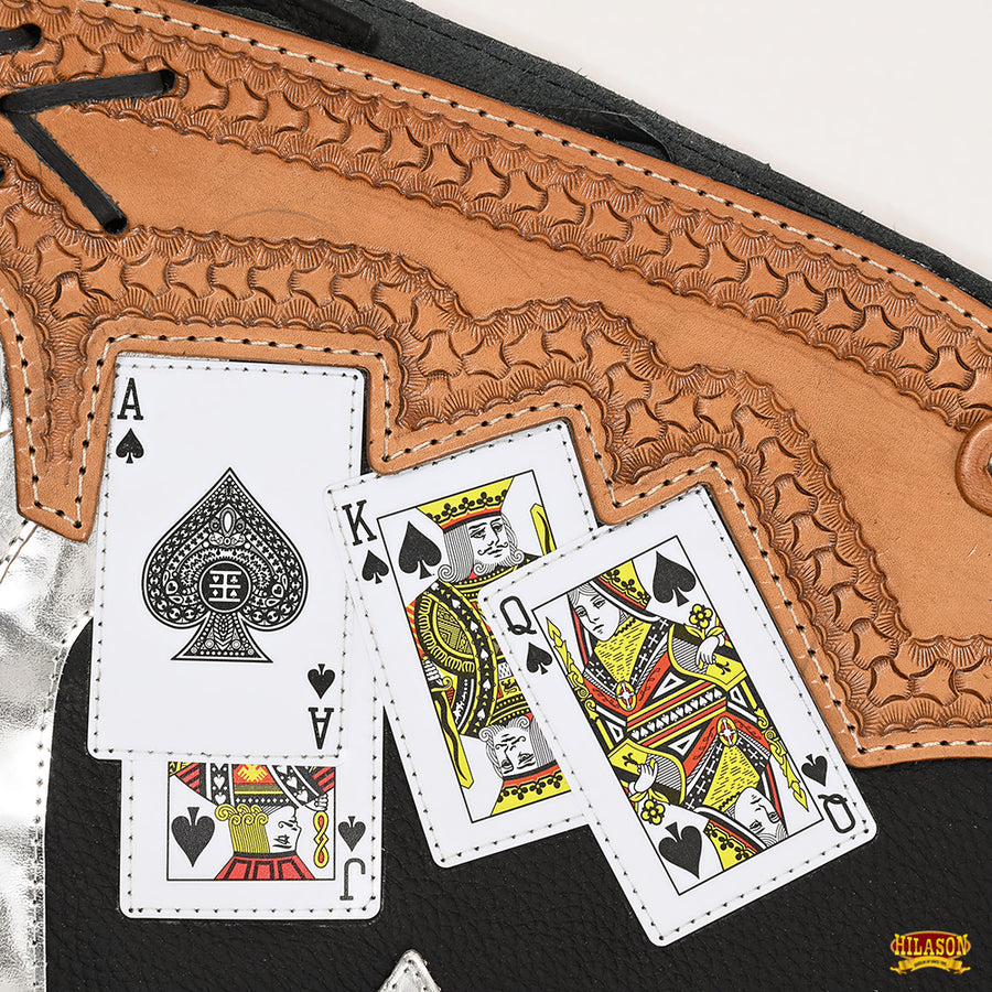 HILASON Bull Riding Genuine Leather Rodeo Western Chaps | for Men and Women Unisex