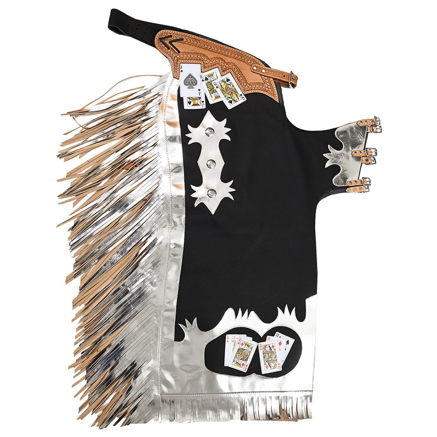 Hilason Handmade Genuine Leather Chaps Adult Handtooled Rodeo Bull Riding - Uhorse
