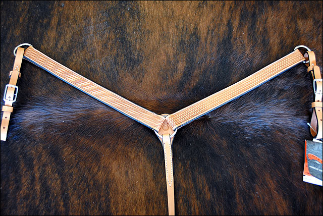 Circle Y Tack Horse Leather Straight Breast Collar Basketweave Ultra Lite