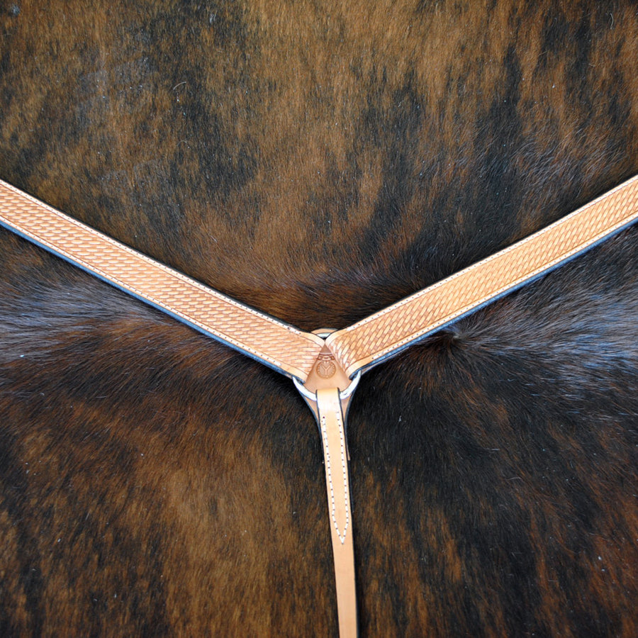 Circle Y Tk. H. Leather Straight Breast Collar Basketweave Ultra Lite by Hilason – Cowboy and equestrian accessories
