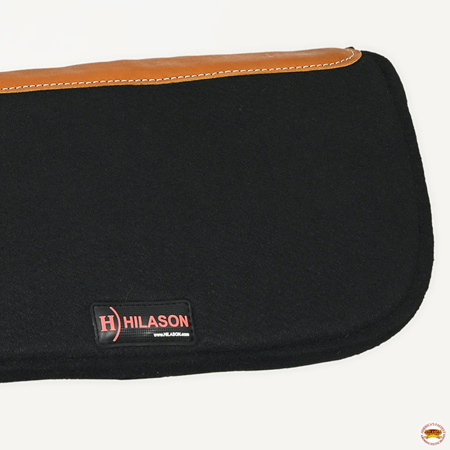 HILASON Western Wool Felt Horse Saddle Pad W/ Distressed Wear Leather | for Horses