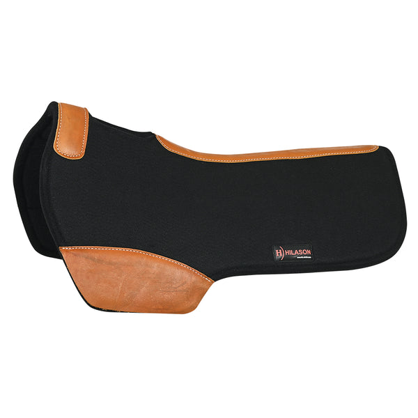 Hilason Western Wool Felt Horse Saddle Pad with Distressed Wear Leather - Uhorse